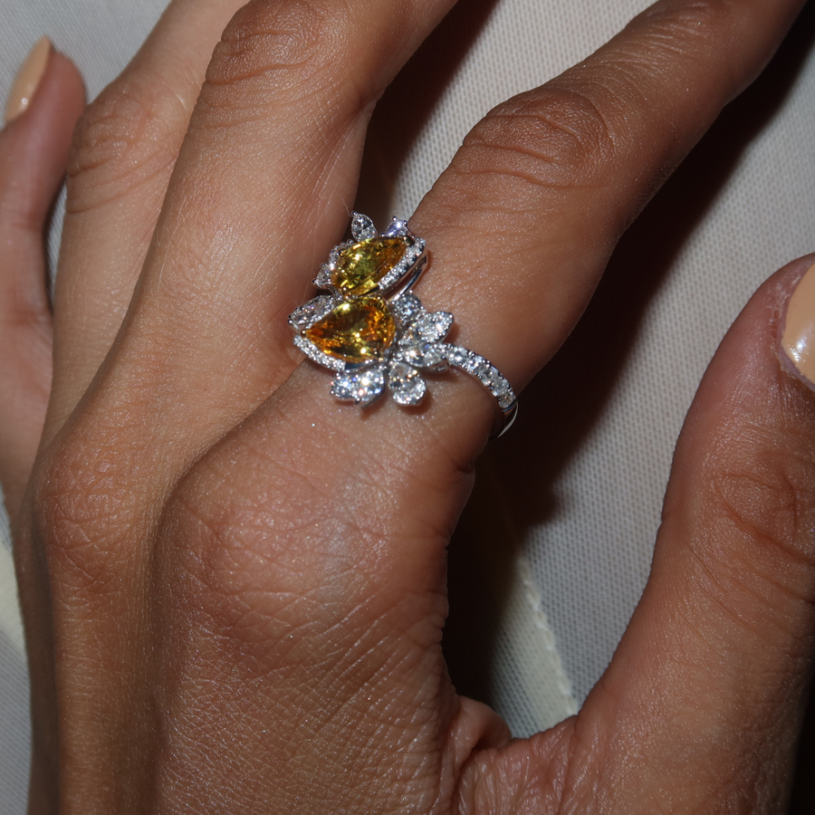 Zarah Dual Yellow Sapphire Ring - Psylish