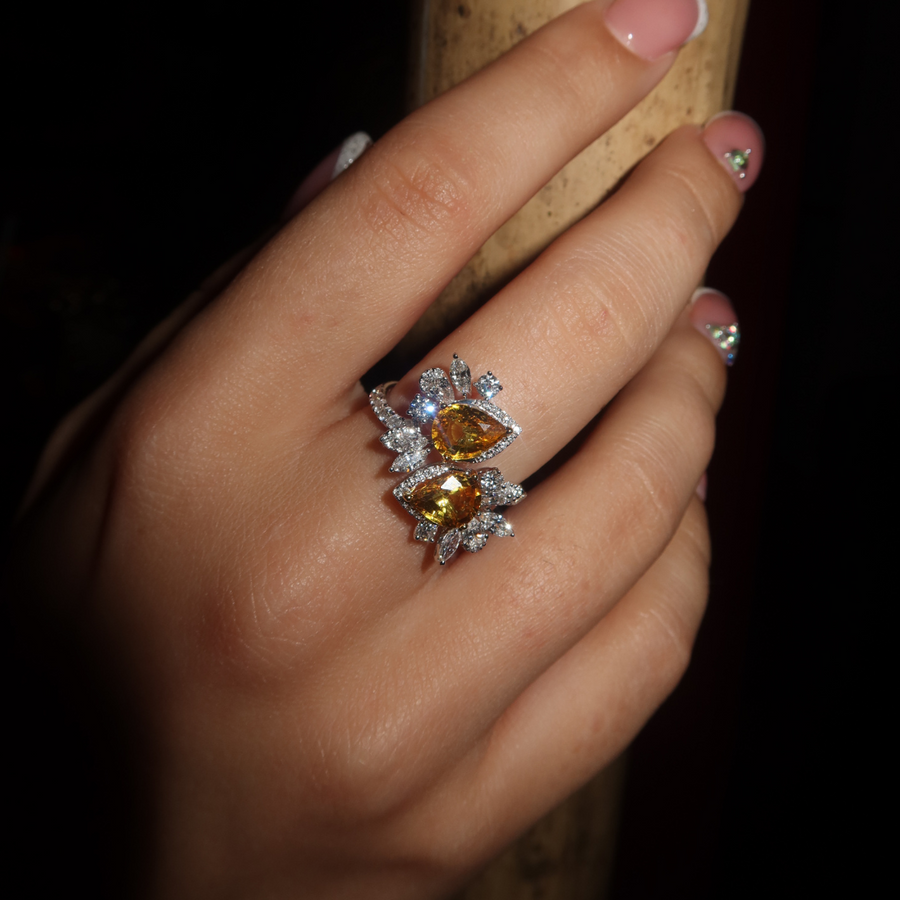 Zarah Dual Yellow Sapphire Ring - Psylish