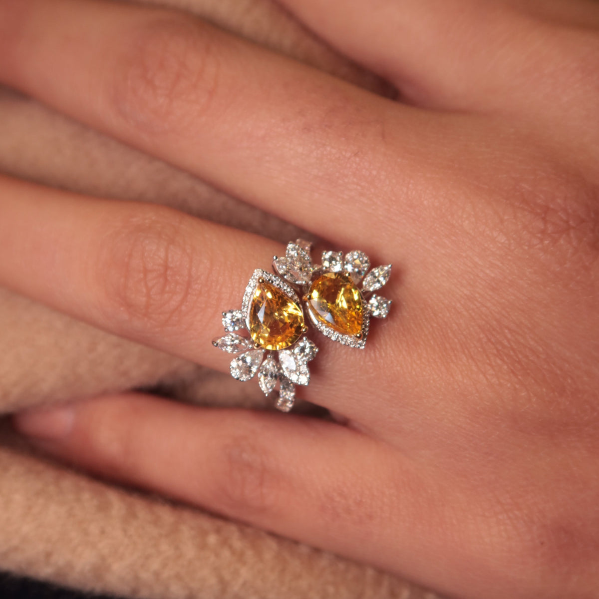 Zarah Dual Yellow Sapphire Ring - Psylish