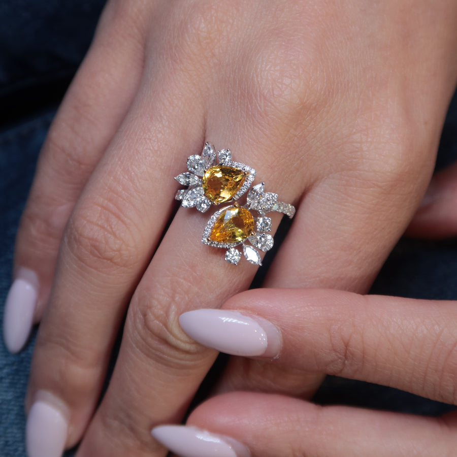 Zarah Dual Yellow Sapphire Ring - Psylish