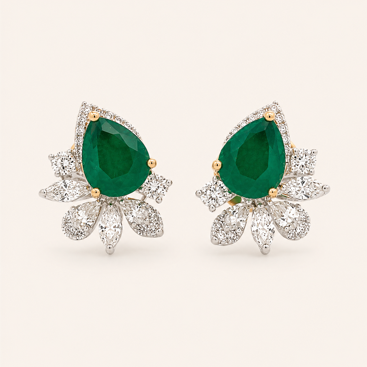 Zarah Emerald Diamond Earrings - Psylish