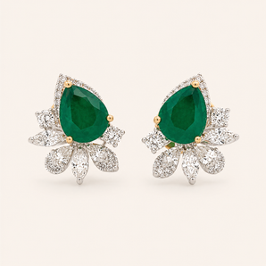 Zarah Emerald Diamond Earrings - Psylish