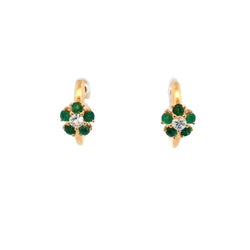 Blossom Emerald Huggie Petite Earrings