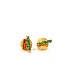 Linear Emerald Stud Earrings