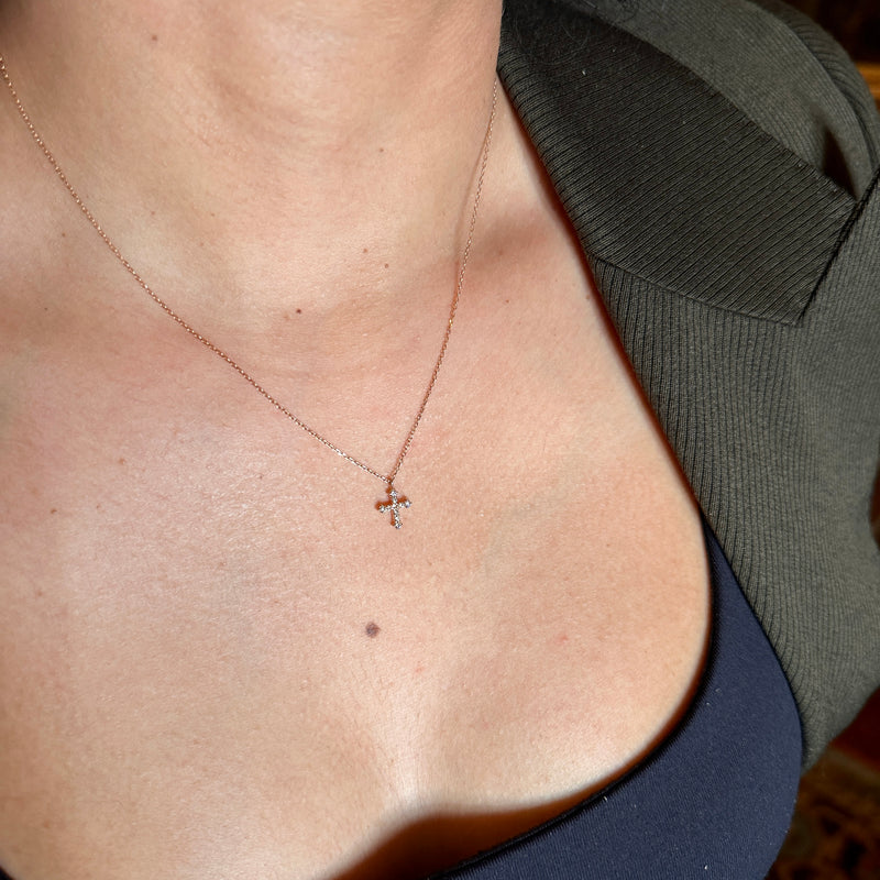 Grace Cross Rose Necklace