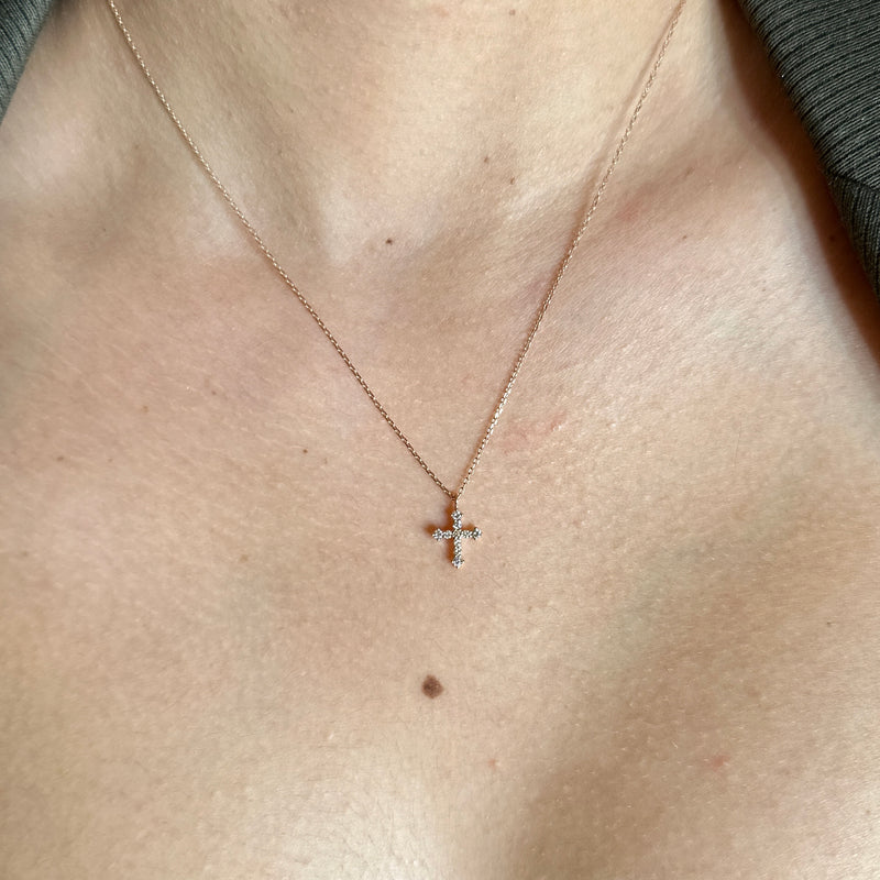 Grace Cross Rose Necklace