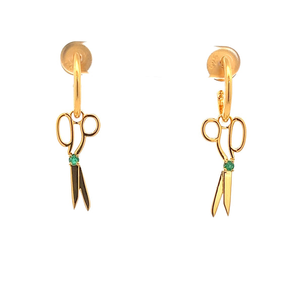 Chloe Scissors Emerald Earrings