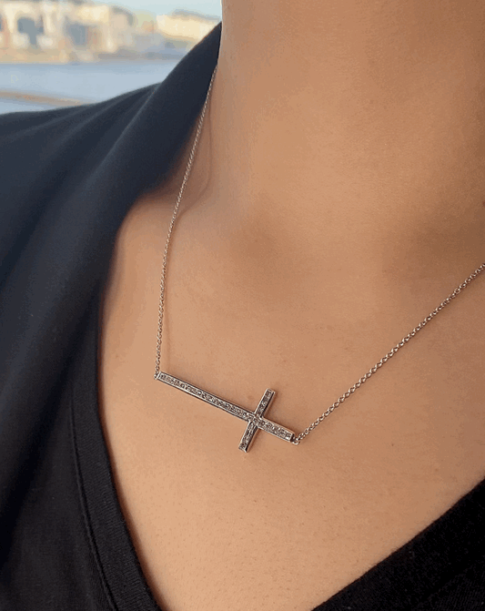 Kays sideways cross necklace deals